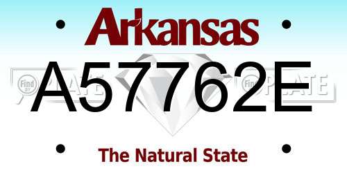 A57762E Arkansas License Plate