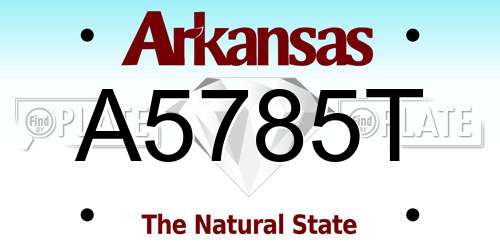 A5785T Arkansas License Plate
