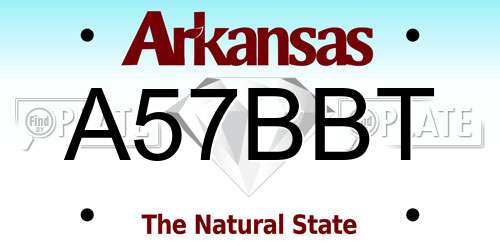 A57BBT Arkansas License Plate