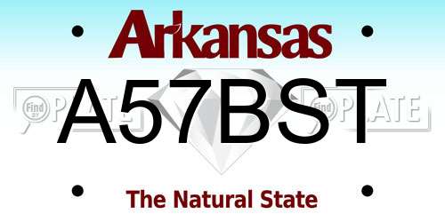 A57BST Arkansas License Plate