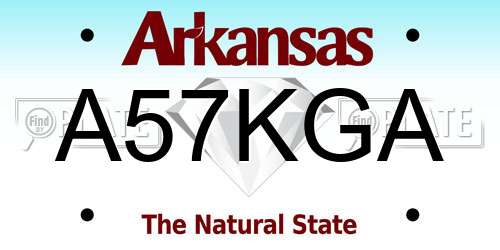 A57KGA Arkansas License Plate