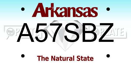 A57SBZ Arkansas License Plate