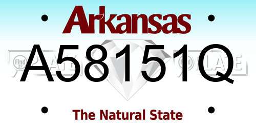 A58151Q Arkansas License Plate
