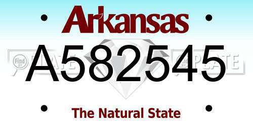 A582545 Arkansas License Plate