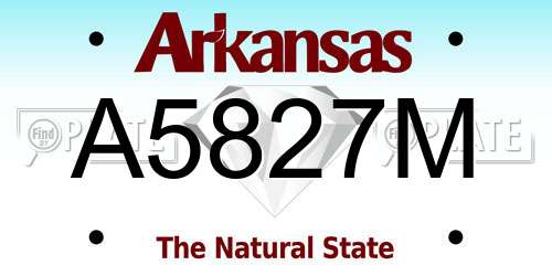 A5827M Arkansas License Plate