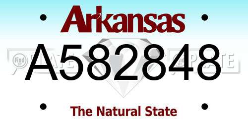 A582848 Arkansas License Plate