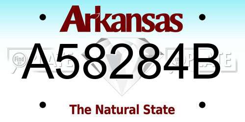 A58284B Arkansas License Plate