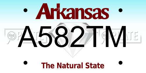 A582TM Arkansas License Plate