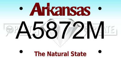 A5872M Arkansas License Plate