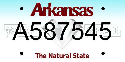 A587545 Arkansas License Plate
