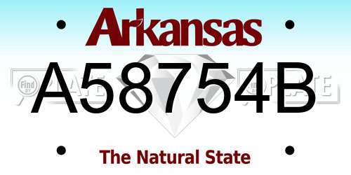 A58754B Arkansas License Plate
