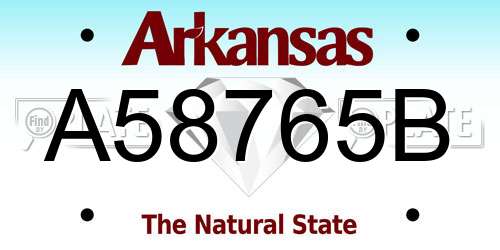 A58765B Arkansas License Plate