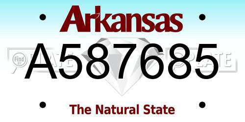 A587685 Arkansas License Plate