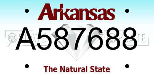 A587688 Arkansas License Plate