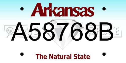 A58768B Arkansas License Plate