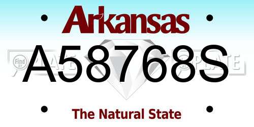 A58768S Arkansas License Plate