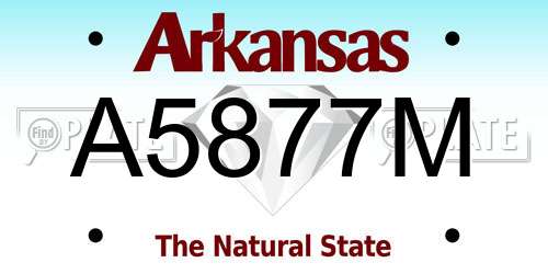 A5877M Arkansas License Plate