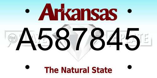A587845 Arkansas License Plate