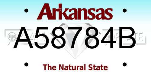 A58784B Arkansas License Plate