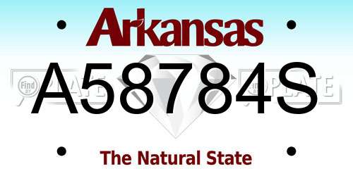 A58784S Arkansas License Plate
