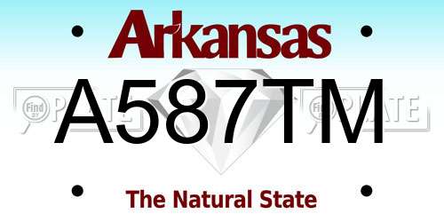 A587TM Arkansas License Plate