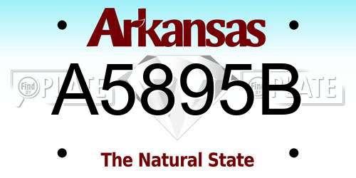 A5895B Arkansas License Plate