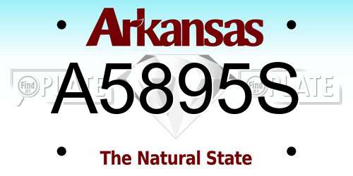 A5895S Arkansas License Plate