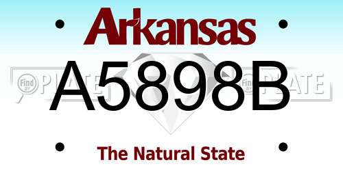 A5898B Arkansas License Plate