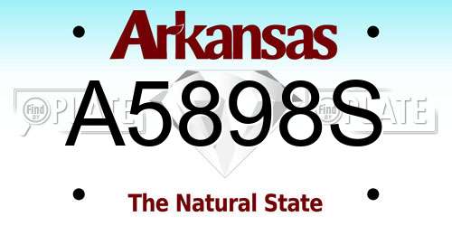 A5898S Arkansas License Plate