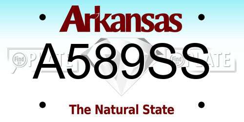 A589SS Arkansas License Plate