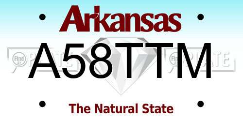 A58TTM Arkansas License Plate