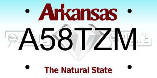 A58TZM Arkansas License Plate