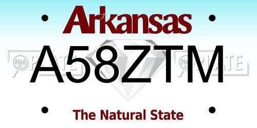 A58ZTM Arkansas License Plate