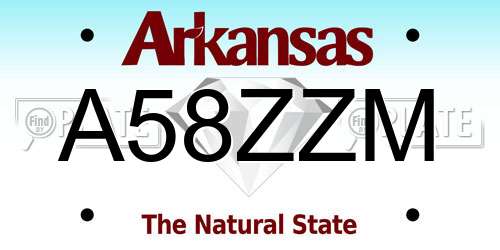 A58ZZM Arkansas License Plate