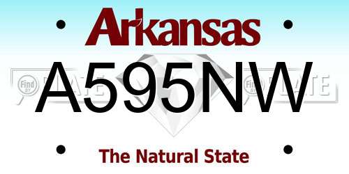 A595NW Arkansas License Plate