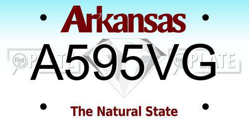 A595VG Arkansas License Plate