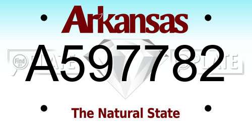 A597782 Arkansas License Plate