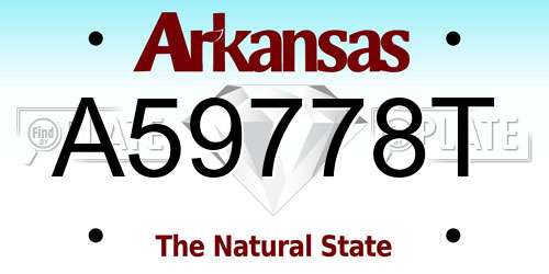 A59778T Arkansas License Plate