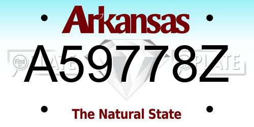 A59778Z Arkansas License Plate