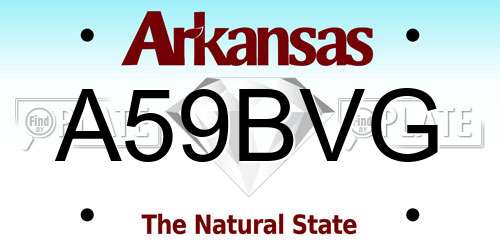 A59BVG Arkansas License Plate