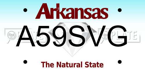 A59SVG Arkansas License Plate