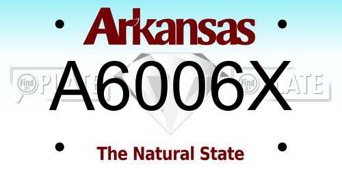A6006X Arkansas License Plate