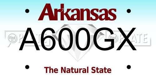 A600GX Arkansas License Plate