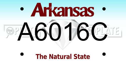 A6016C Arkansas License Plate