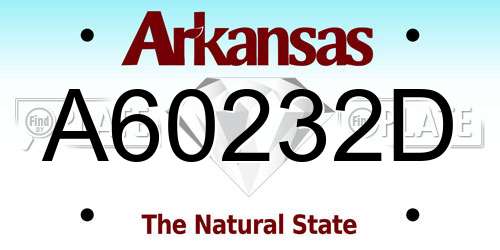 A60232D Arkansas License Plate