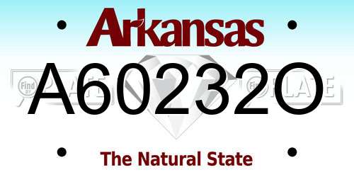 A60232O Arkansas License Plate