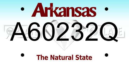 A60232Q Arkansas License Plate