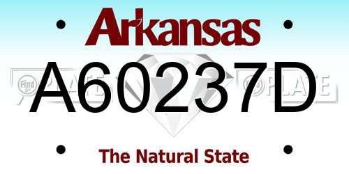 A60237D Arkansas License Plate