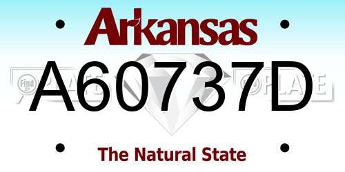 A60737D Arkansas License Plate