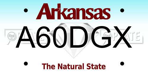 A60DGX Arkansas License Plate